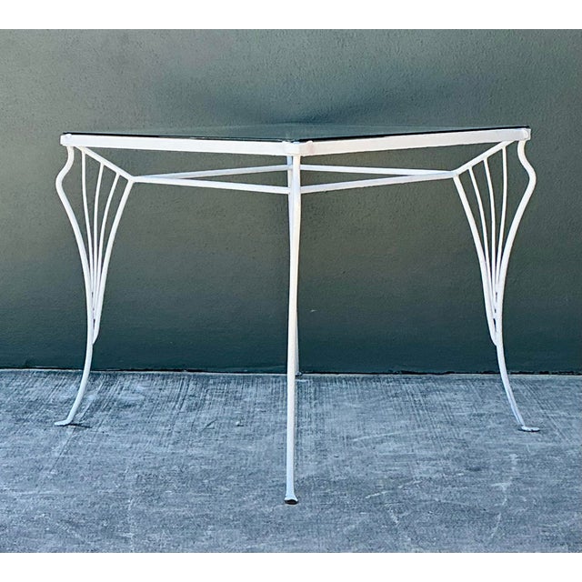 Vintage MCM Wrought Iron Outdoor Dining Set of 5 For Sale - Image 12 of 13