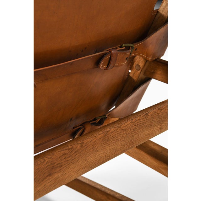 Set of Easy Chairs in Oak and Natural Grain Leather attributed to Børge Mogensen, 1960s For Sale - Image 9 of 12