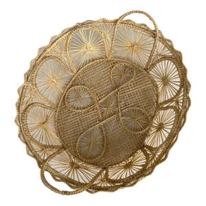 Mid 20th Century Vintage Tenerife Lace Basket