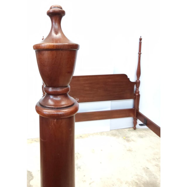 A George III style Henkel Harris Wild Black Cherry Semi Poster Queen Size Bed. Henkel Harris finish # 24 Measures 65" in...