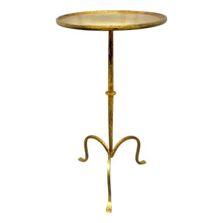 Petite Parisian Style Gilt Iron Hand Forged Drinks Table For Sale