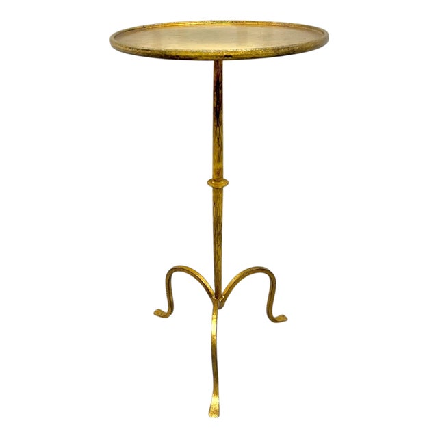 Petite Parisian Style Gilt Iron Hand Forged Drinks Table For Sale