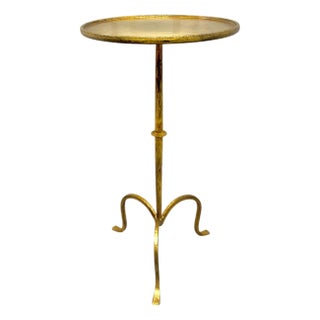 Spanish Gilt Iron Hand Forged Drinks Martini Table For Sale