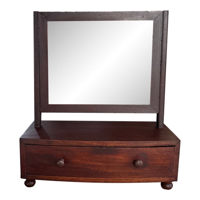 Antique Mahogany Shaving Mirror For Sale