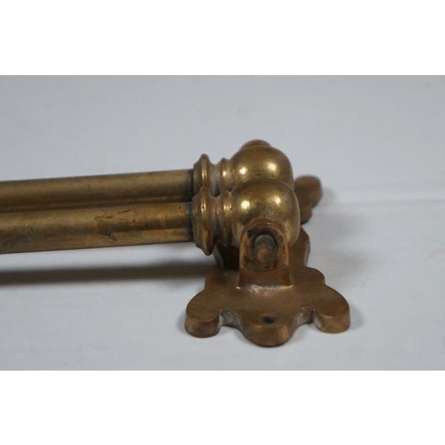 Antique Victorian Brass 2 Arm Drying Rack Towel Swing Bar Rod Laundry ...