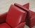 Late 20th Century Pair of Italian Art Deco Style Red Leather Lounge Armchairs For Sale - Image 5 of 18