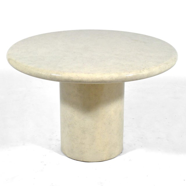 Brown Faux Parchment Center/Dining Table For Sale - Image 8 of 9