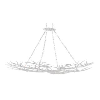 Currey & Company Rainforest Chandelier, White For Sale