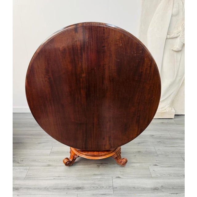 Large Antique English Regency Circular Tilt Top Dining Table For Sale - Image 6 of 8