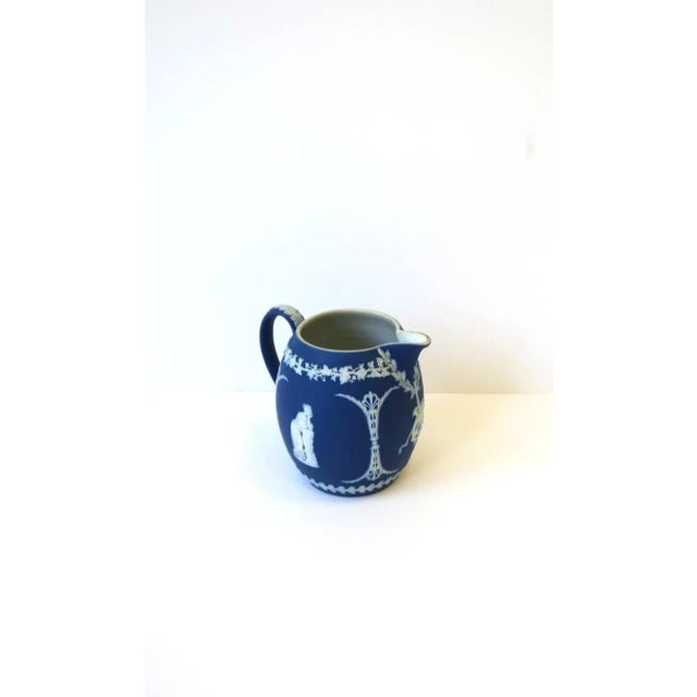 Wedgwood Jasperware Blue and White Pitcher or Vase, England 19th C For Sale - Image 9 of 13