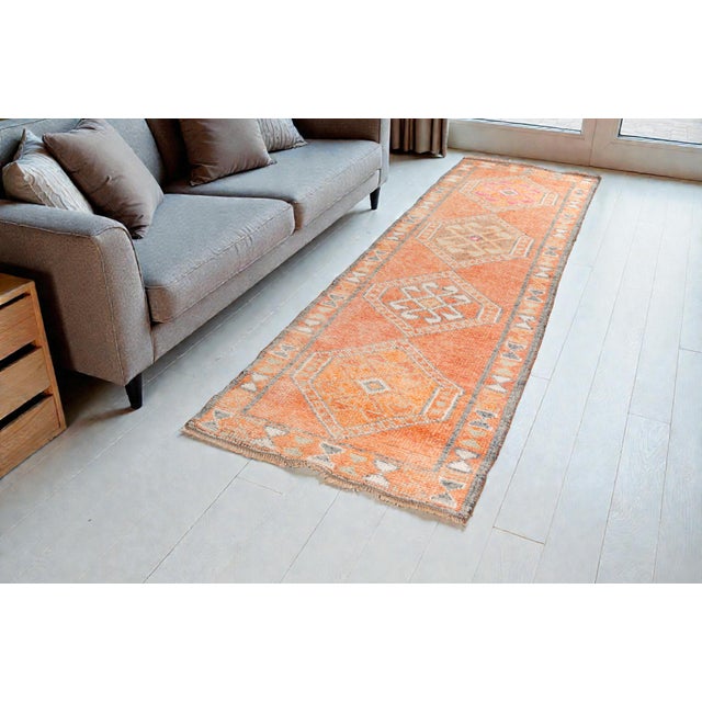 Mid 20th Century Medallion Oushak Runner Rug For Sale - Image 4 of 10