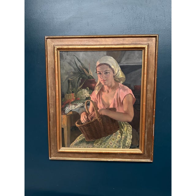 Philippe De Rougemont, Seated Woman, 1920s, Oil on Panel, Framed For Sale - Image 11 of 17