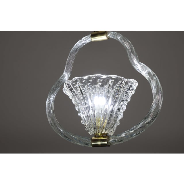 1940s Charming Ercole Barovier Art Deco Chandelier, "Bullicante" Glass Murano For Sale - Image 12 of 17