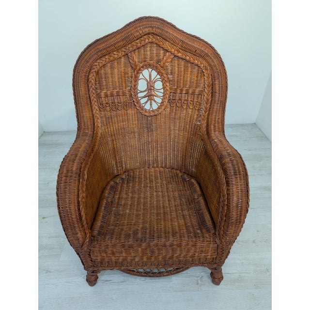 Art Deco Royal/Club Wicker Armchair For Sale - Image 4 of 16