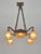 Marcel Vasseur & EJG A French 1925-1930 art deco chandelier in wrought iron by the Parisian blacksmith M.Vasseur. It holds...