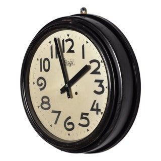 Large Japanese Wooden Clock, 1920s For Sale