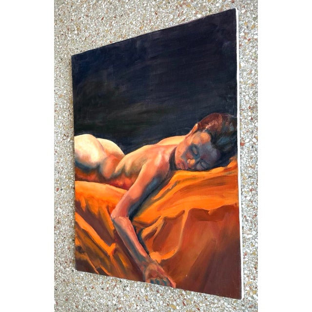 Late 20th Century Vintage Oil on Canvas Nude Figure Painting For Sale - Image 5 of 5