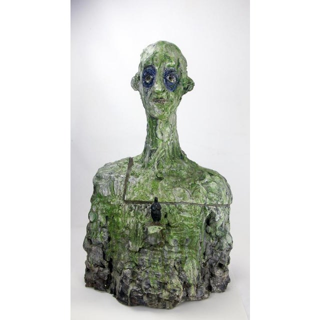 Expresionist Ceramic and Bronze Bust Sculpture by Óscar Aldonza Torres, 2021 For Sale - Image 11 of 18