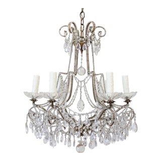 Vintage French Beaded Arm Chandelier For Sale