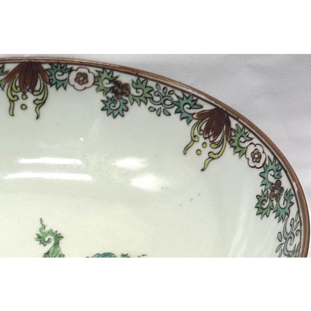 18th C. Qianlong Chinese Export Powder Blue Gilt Famille Rose 11 Inch Punch Bowl, Antique Qing Dynasty Chinoiserie Porcelain, Mandarin Palette For Sale - Image 11 of 18