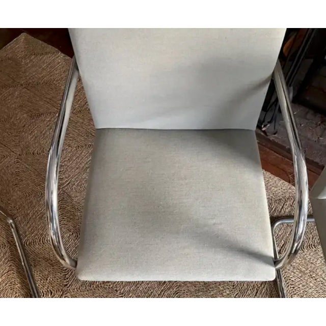Metal Mid Century Knoll International Brno Tubular Chrome Cantilever Chair - Signed and Dated 1979 For Sale - Image 7 of 12