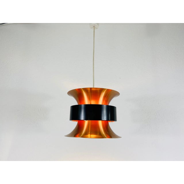 Black Danish Copper and Black Pendant Lamp, 1960s For Sale - Image 8 of 14