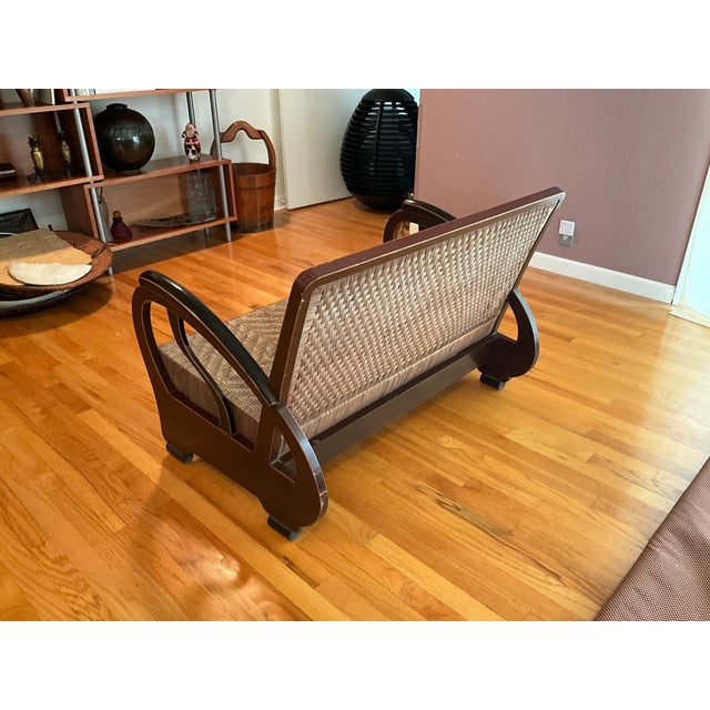 Early 20th Century Imported Rare Teak Art Deco Teardrop Loveseat & Chair For Sale - Image 14 of 18