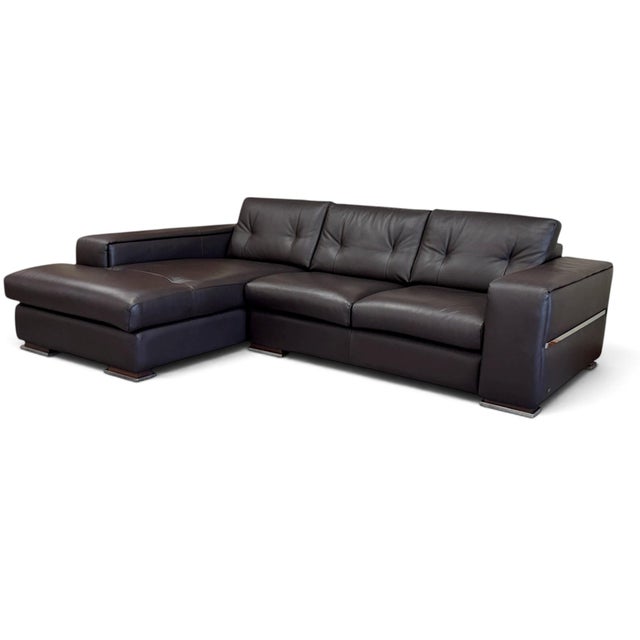 Gamma Arredamenti Italian Leather Sectional For Sale - Image 9 of 13