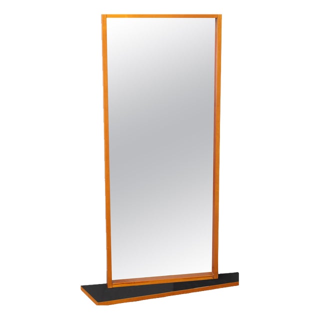 Mid-Century Standing Mirror with Shelf, Former Czechoslovakia, 1960s For Sale