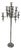 Extra Large 9-Light Floor Lamp with Chromed Metal and Glass Tops For Sale