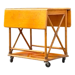 Mid 20th Century Vintage Heywood Wakefield Maple Bar Cart
