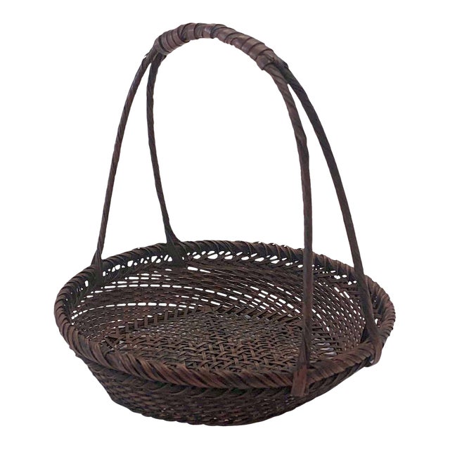Important Miniature Japanese Bamboo Basket by Hayakawa Shokosai I For Sale