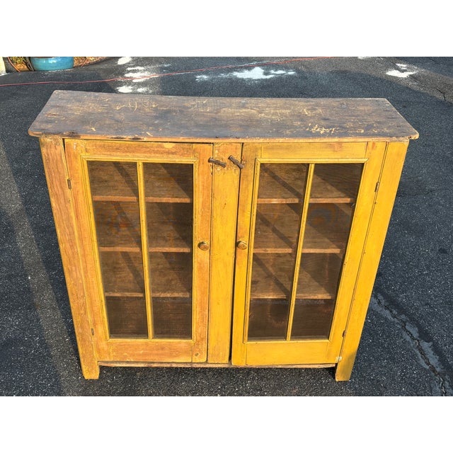 Highly original and very attractive 19th C. Southern American Pie Safe / Cabinet. Two door, six panel style, with four...