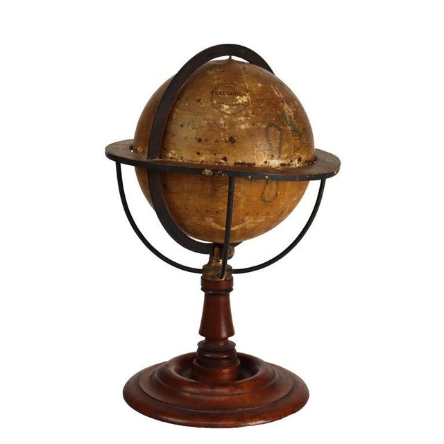 Victorian 19th Century Wachob & Co. “The Excelsior” Terrestrial World Globe on Walnut & Brass Stand For Sale - Image 3 of 11