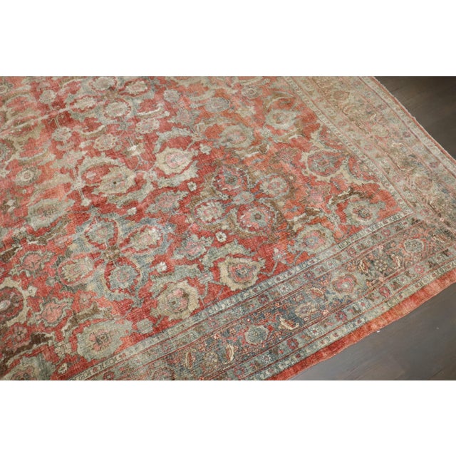 Red Antique Zabihi Collection Persian Soft Red Bidjar Rug For Sale - Image 8 of 12