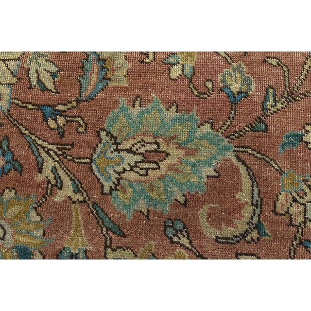 1980s Tabriz Rug 8’6” X 11’5” Red Wool Vintage Distressed Hand-Knotted Carpet For Sale - Image 5 of 15