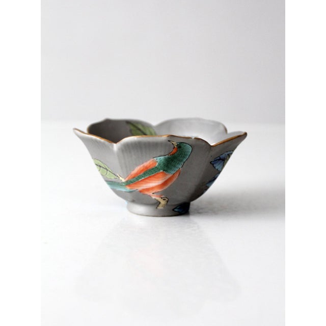 Vintage Japanese Porcelain Floral Bowl For Sale - Image 4 of 11