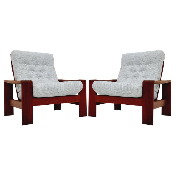Set of Mid-Century Armchairs in Teak by EMC For Sale