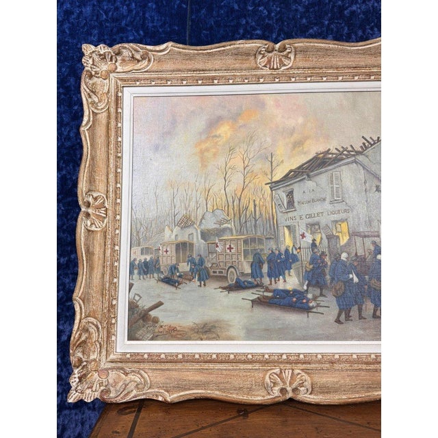 After Georges Bertin Scott, The Automobile During the War, 1890s, Oil on Canvas For Sale - Image 8 of 9
