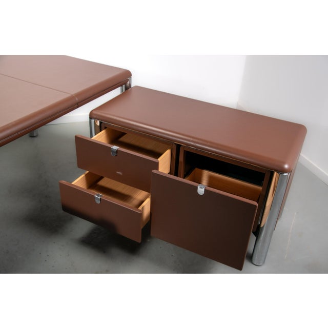 Metal No. 3055D Table Desk and No. 3076 Credenza from KnollStudio, 1988 For Sale - Image 7 of 18