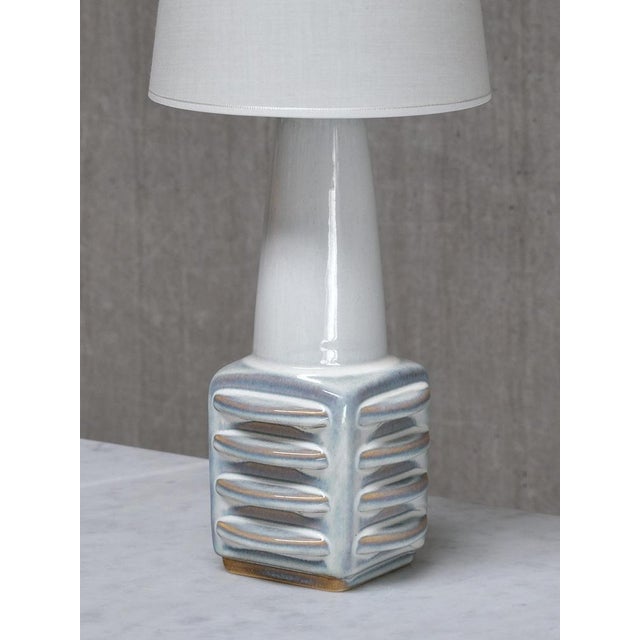 Einar Johansen Misty Blue Glazed Ceramic Table Lamp by Einar Johansen for Søholm, Denmark, 1960s For Sale - Image 4 of 12