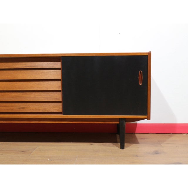 Wood Mid Century Modern Vintage Teak Credenza Sideboard by Nils Jonsson for p.s Hegg For Sale - Image 7 of 13
