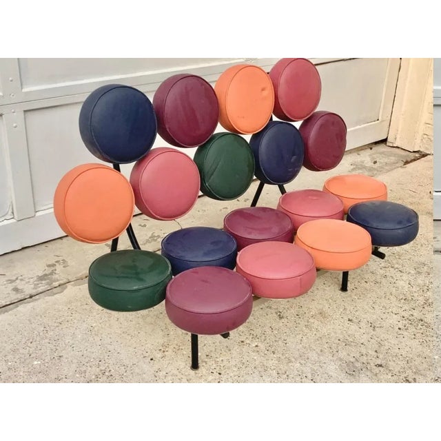 Mid-Century Modern Vintage MCM Style Multicolored Loveseat For Sale - Image 3 of 9