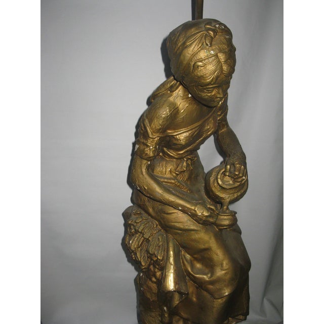 Mathurin Moreau Sculptural Antique Gilt Lamp Attributed to Mathurin Moreau For Sale - Image 4 of 11
