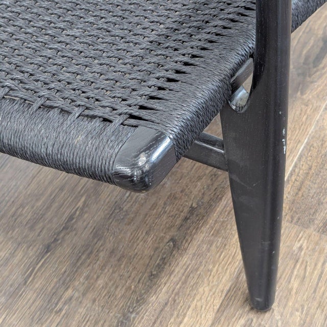Black Carl Hansen & Son Ch25 Modern Black Woven Lounge Chair by Hans J. Wegner For Sale - Image 8 of 8