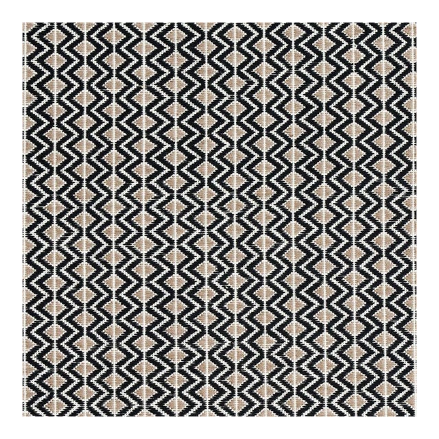 Schumacher X A Rum Fellow Pinula Hand Woven Fabric in Black For Sale