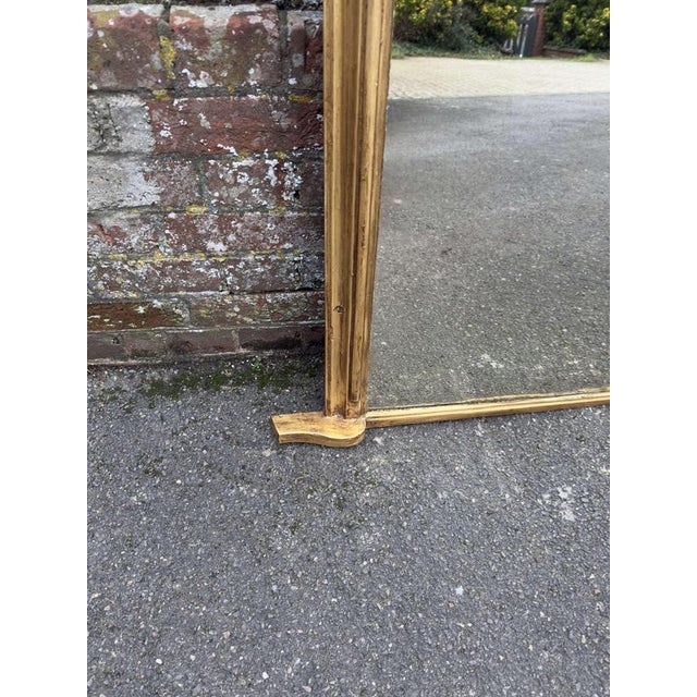Large Antique English Gilt Arched Top Overmantle Mirror, 19th Century For Sale - Image 3 of 7