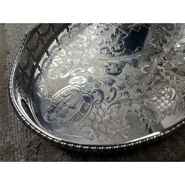 Sheffield Silver Plate Reticulated Gallery Tray For Sale - Image 4 of 11