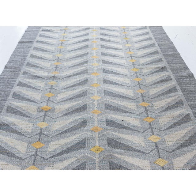 1950s Doris Leslie Blau Vintage Swedish Flat-Weave Wool Rug, Signed VF-e-65 For Sale - Image 5 of 7