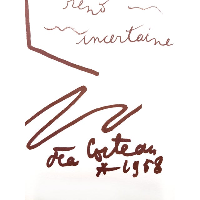 Original Lithograph by Jean Cocteau Title: Woman Portrait Signed in the plate Dimensions: 32 x 25.5 cm Edition: 200 1959...